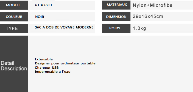 SAC DE VOYAGE MODERNE ULTRA PRATIQUE (HYDROFUGE ET EXTENSIBLE)